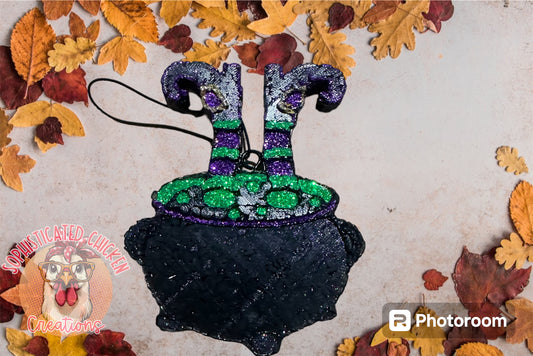 Cauldron with witch